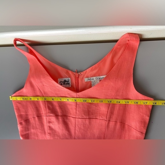 Nikki Valentine 100% Irish Linen Sleeveless A-Line Dress Size 6 Coral - Picture 6 of 13